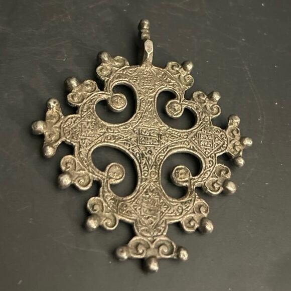 Silver Pectoral Cross Orthodox 17th Century Antique - Picture 2 of 12